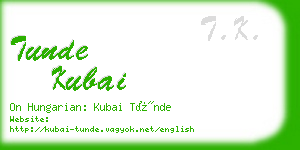 tunde kubai business card